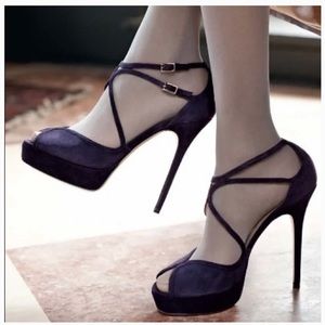 Jimmy Choo Purple Suede‎ Fairview Heel